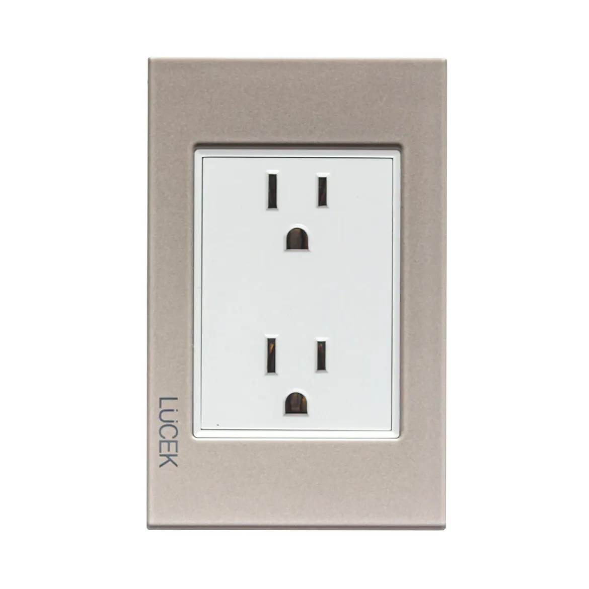 Imagen de PLACA DE CONTACTO DUPLEX BP06-CDM 16A 127V CRISTAL DORADO MARFIL  MARCA LUCEK